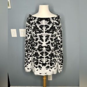 White House Black Market Animal Print Tunic Sweater